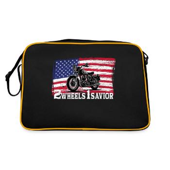 Motocycle Motorcyclist Grace Faith Christ - Retro Bag - black/gold - Back