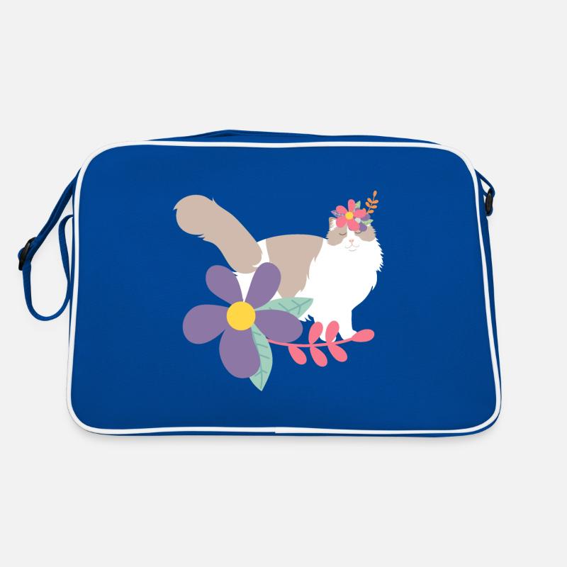 Chat Ragdoll et couronne de fleurs Sac Retro