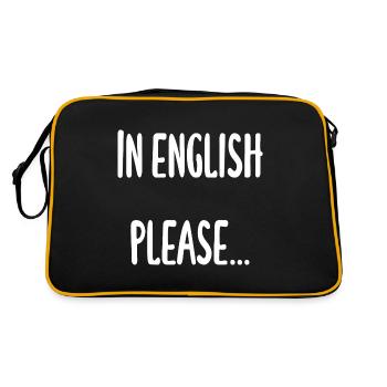 Lehrer - In English please - Retro Tasche - Schwarz/Gold - Hinten