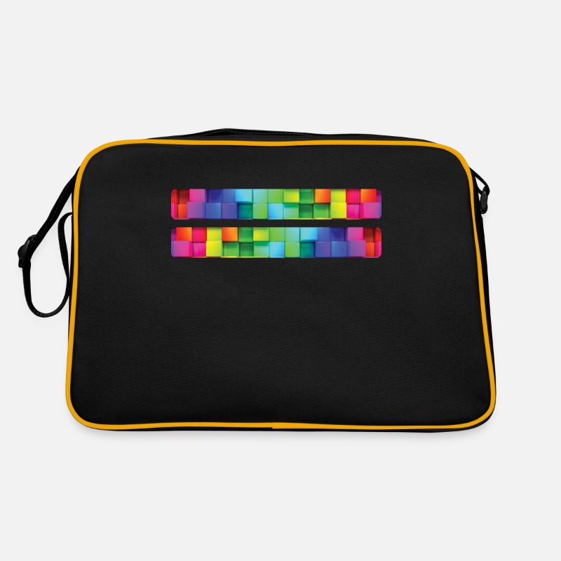 Rainbow Regenbogen Pride Homosexual Kleidung Mann - Retro Tasche - Schwarz/Gold