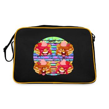pancake fruit sauce party - Retro Bag - black/gold - Back