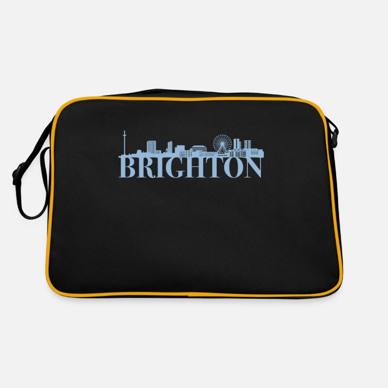 Brighton England Skyline Gift Idea UK - Retro Bag - black/gold