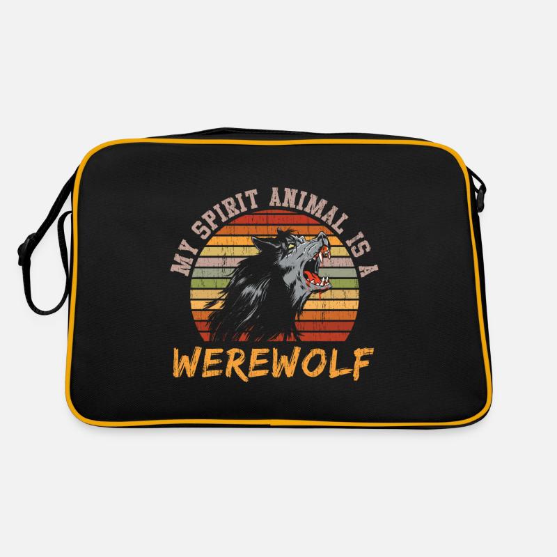 Mein Geistes Tier ist Werwolf Retro Tasche