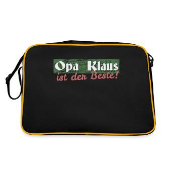 Opa Klaus - Retro Tasche - Schwarz/Gold - Hinten