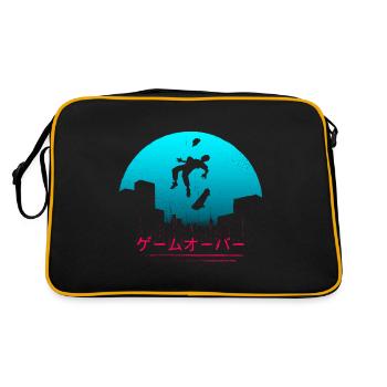 skater garçon gameover jap aliens skateboard skate - Sac Retro - noir/or - Dos