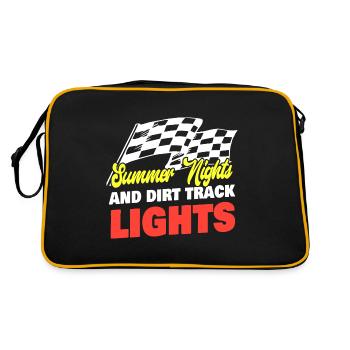 Nuits d’été et lumières de piste de terre course sur piste - Sac Retro - noir/or - Dos