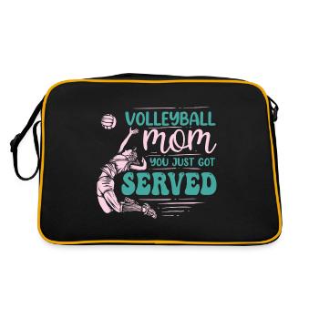 Volleyball Mom You Just Got Served Funny - Retro Tasche - Schwarz/Gold - Hinten