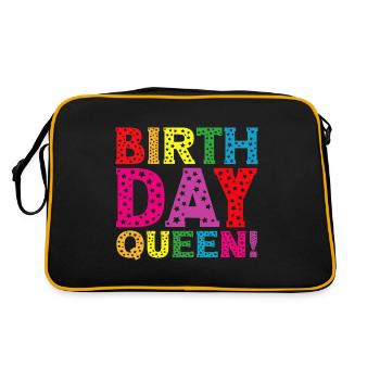 Fille Anniversaire Anniversaire Reine! Fille - Sac Retro - noir/or - Dos