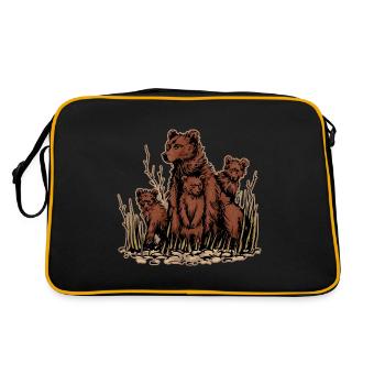 Brown Bear Head Bear Motif for Brown Bears Team or - Retro Bag - black/gold - Back