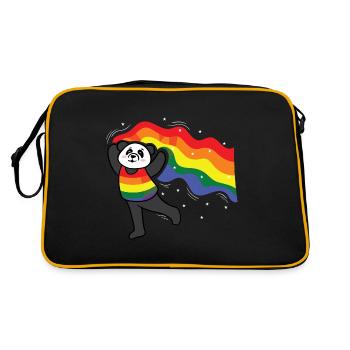 Cadeau LGBTQ PANDA LGBT - Sac Retro - noir/or - Dos