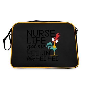 Nurse Life Got Me Feelin Like Hei Hei - Retro Bag - black/gold - Back