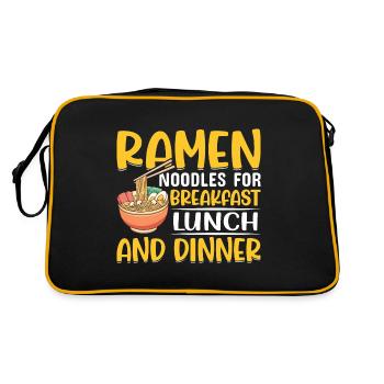 Ramen noodles for breakfast, lunch and - Retro Bag - black/gold - Back