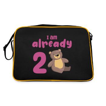 I am already 2 years old 2nd birthday - Retro Bag - black/gold - Back