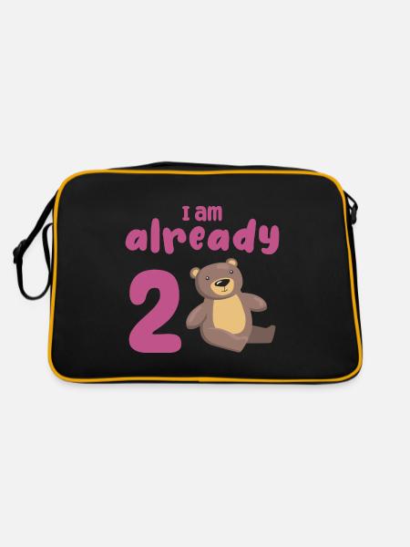 J’ai déjà 2 ans 2ème anniversaire - Sac Retro - noir/or - Dos