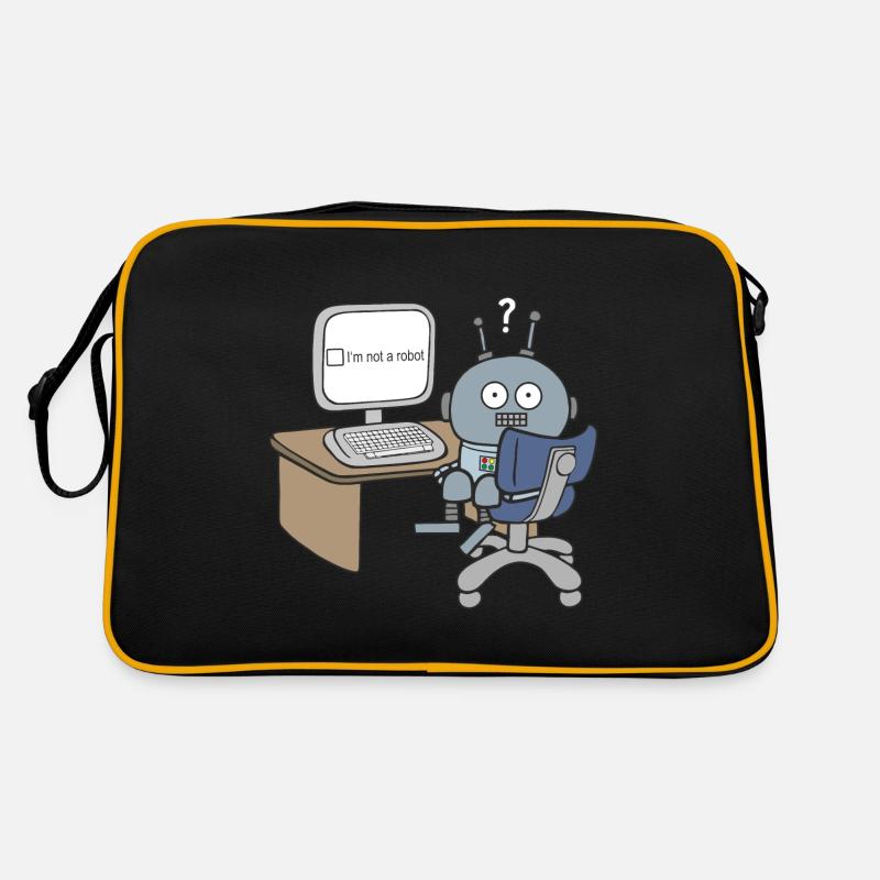 I m not a Robot - Retro Tasche - Schwarz/Gold