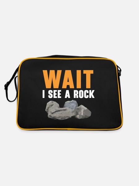 Wait, I see a rock geology rock gathering - Retro Bag - black/gold - Back