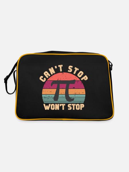 Lustiger Mathe Lehrer Spruch Mathematik - Retro Tasche - Schwarz/Gold - Hinten