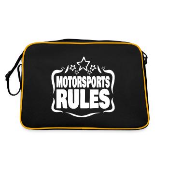 Perfect because Motorsport Rules - Retro Tasche - Schwarz/Gold - Hinten