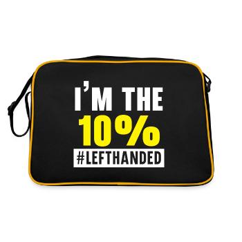 I'm the 10 percent #Linkshänderin left-handed - Retro Bag - black/gold - Back