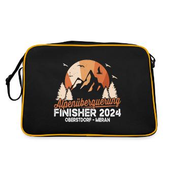 Alpenüberquerung 2024 Oberstdorf Meran - Retro Tasche - Schwarz/Gold - Hinten