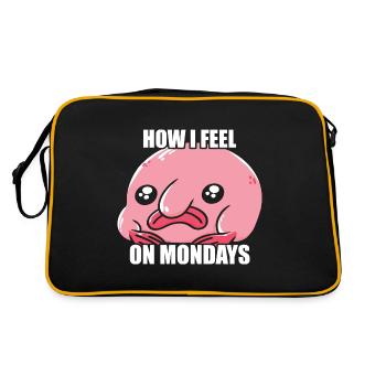 Wie Ich Mich Am Montag Fühle Blobfish-besitzer - Retro Tasche - Schwarz/Gold - Hinten