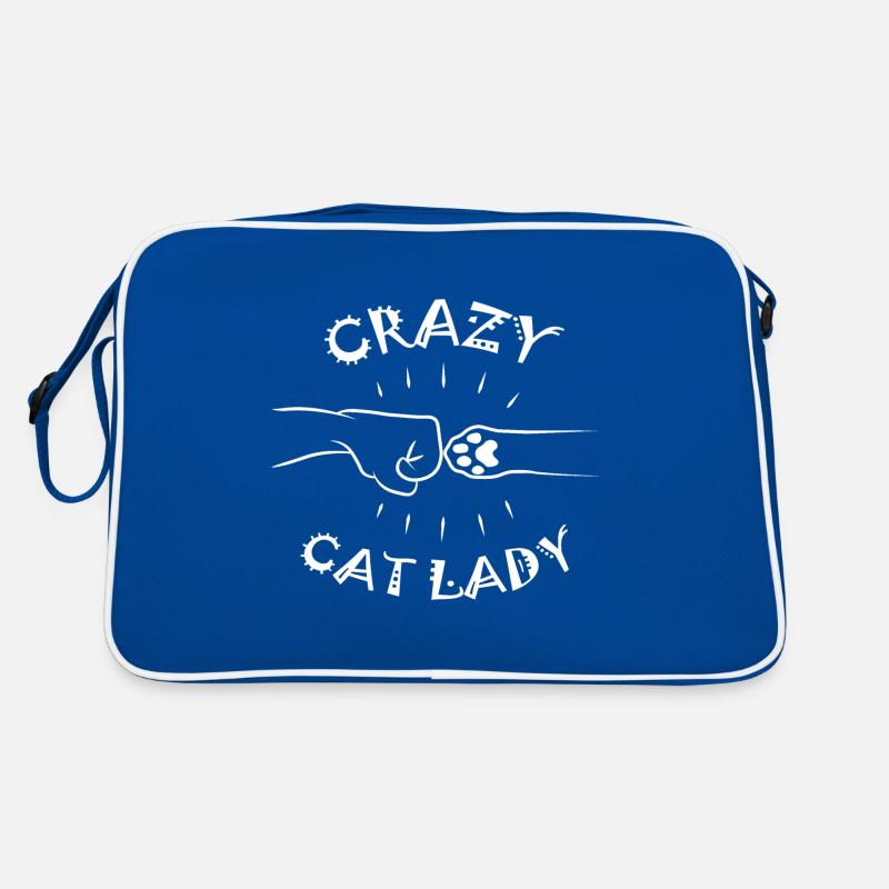 Crazy Cat Lady - Fauststoß Retro Tasche
