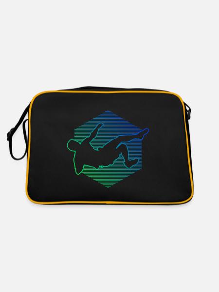 Climber Boulder, Bouldering, Climber Women - Retro Bag - black/gold - Back