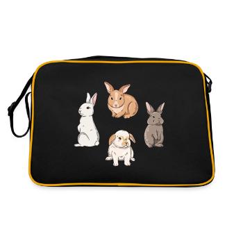 Cute rabbit design for bunny owners - Retro Bag - black/gold - Back