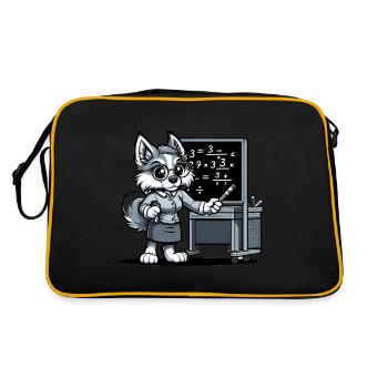 Cute Dog Teacher - Retro Bag - black/gold - Back