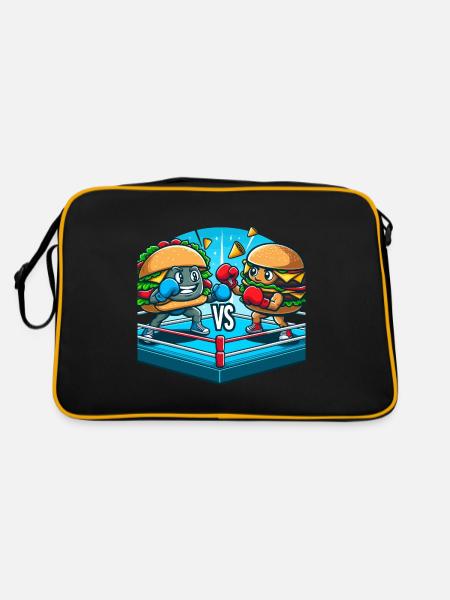 Boxing Hamburger - Retro Bag - black/gold - Back