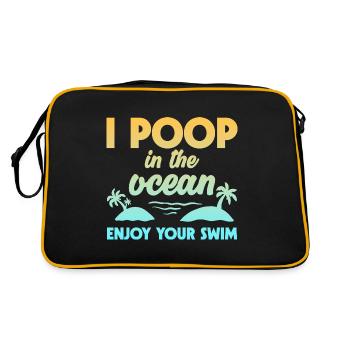 Je fais caca dans l’océan Profitez de votre baignade 2 - Sac Retro - noir/or - Dos