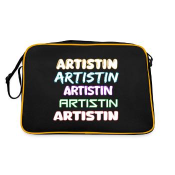 Artistin als Job - Retro Tasche - Schwarz/Gold - Hinten