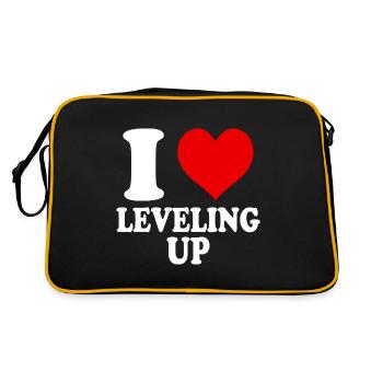 I Love Leveling Up Quest MMORPG Heart - Retro Bag - black/gold - Back