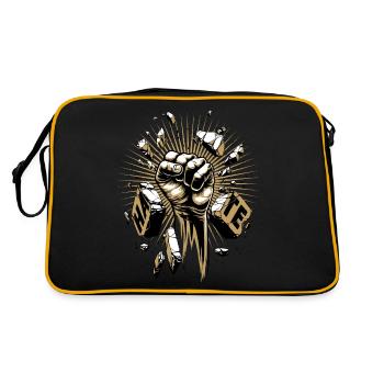 Bekämpfe den Hass - Retro Tasche - Schwarz/Gold - Hinten