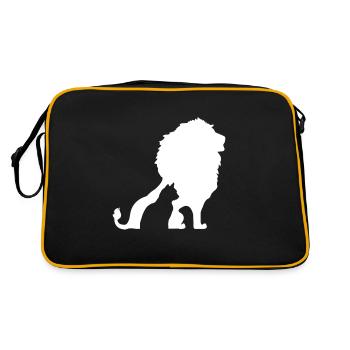 Cat and lion - Retro Bag - black/gold - Back