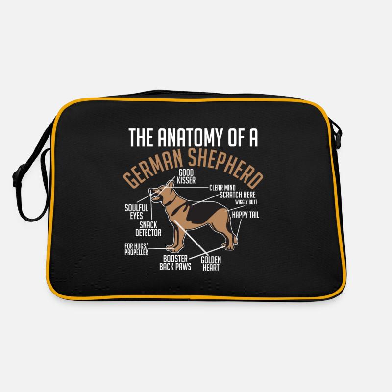 Anatomie Deutscher Schäferhund Retro Tasche