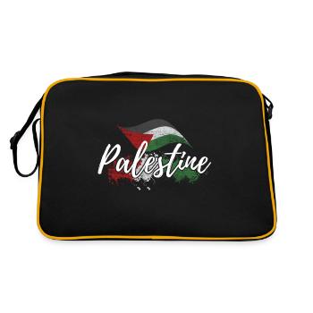 Freedom for Palestine Gift Gaza Israel - Retro Bag - black/gold - Back