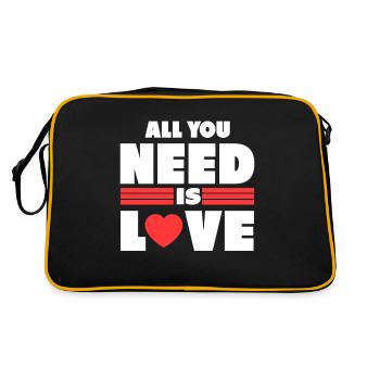 All i need gift valentine love - Retro Bag - black/gold - Back