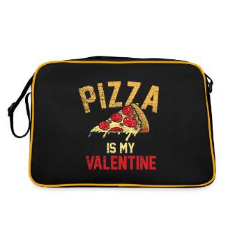 Pizza délicieux nourriture cadeau valentine amour - Sac Retro - noir/or - Dos