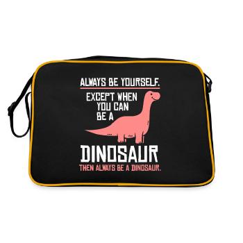 toujours être un dinosaure cadeau végétarien dino - Sac Retro - noir/or - Dos