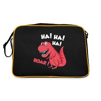 Ha Ha Ha Roar Dino reptiles gift children - Retro Bag - black/gold - Back