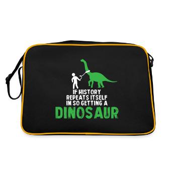 I want a dino to be gift animal dead - Retro Bag - black/gold - Back