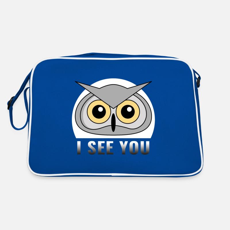 Eule - Ich seh dich Geschenk Augen Tier Raubtier Retro Tasche