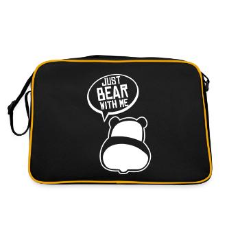 Bear animal nature cuddling panda gift idea - Retro Bag - black/gold - Back