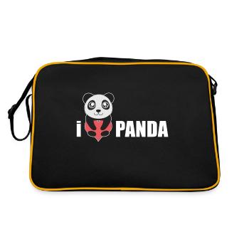 J'aime le cadeau panda Saint Valentin - Sac Retro - noir/or - Dos