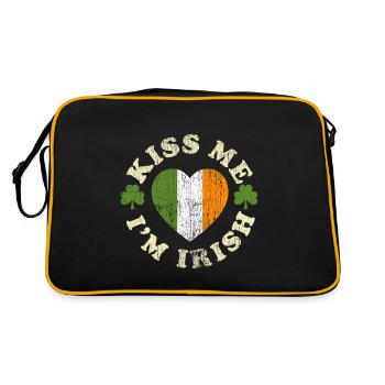 Embrasse-moi irlandais vintage shamrock Irlande cadeau - Sac Retro - noir/or - Dos