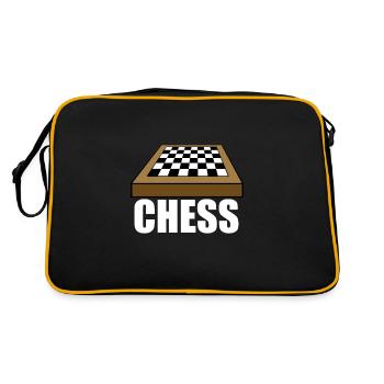 Échiquier noir blanc brun jeu d'échecs tour - Sac Retro - noir/or - Dos