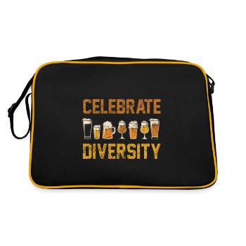 Celebrate diversity fun gift diversity racism - Retro Bag - black/gold - Back