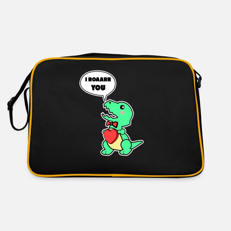 Valentinstag Dino schenkt dir sein Herz Geschenk Retro Tasche