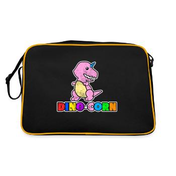 Dinosaures licornes cadeau mignon rétro coloré animal - Sac Retro - noir/or - Dos